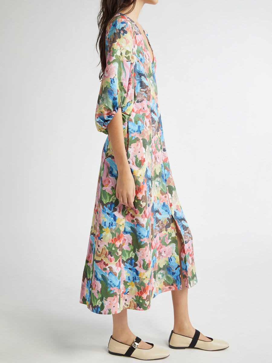 Elegant Floral Print Midi Dress
