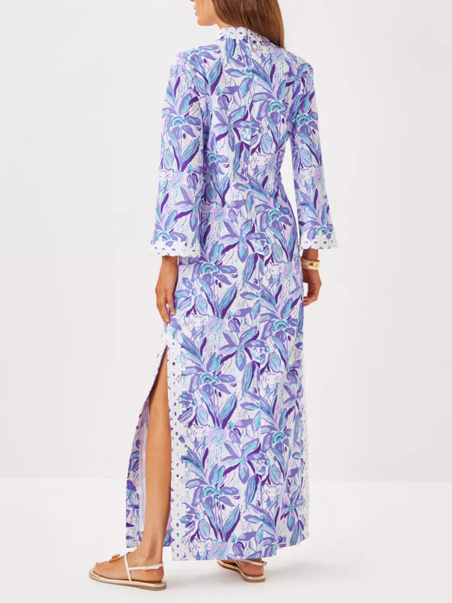 Bell Sleeves Side Slits Dress