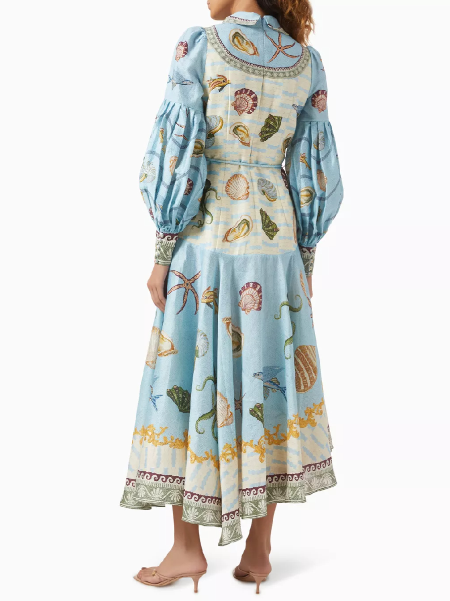 Linen Blend Midi Shirtdress