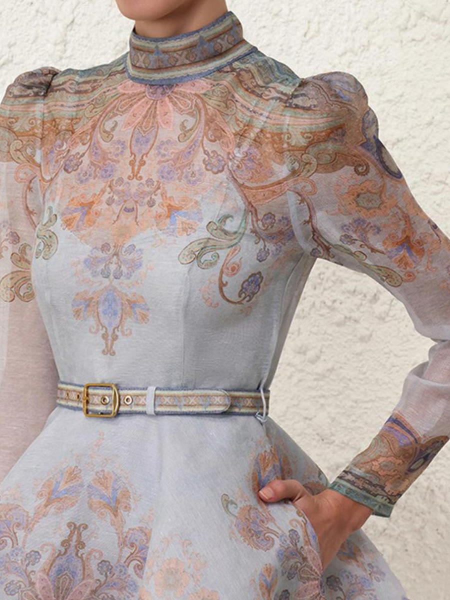 Linen & Silk Organza Mini Dress