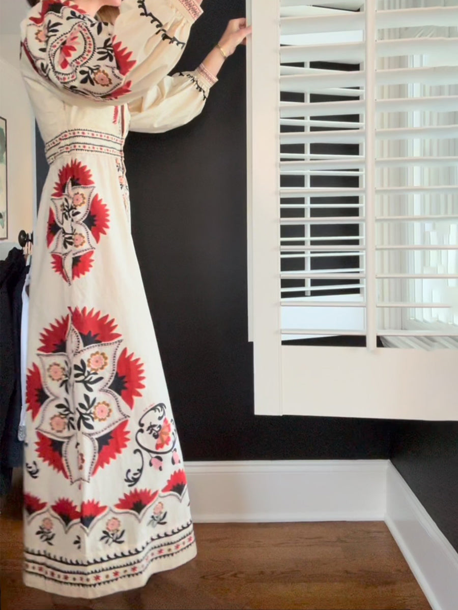 Placement Print Cotton Dress