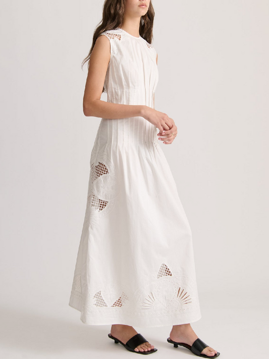 Sleeveless Mesh Hollow Cotton Dress