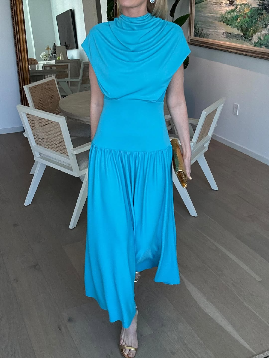 Draped Jersey Maxi Dress