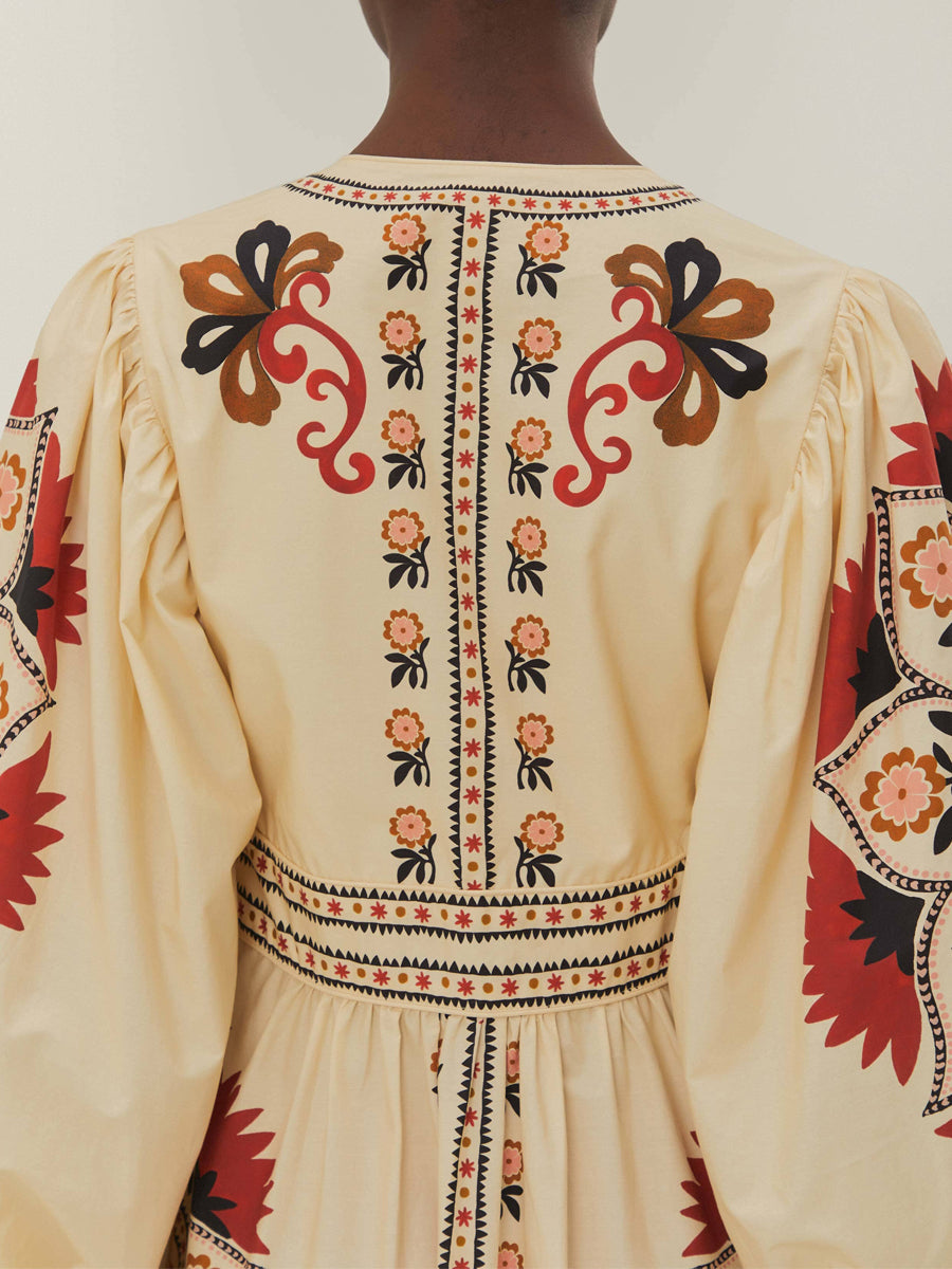 Placement Print Cotton Dress
