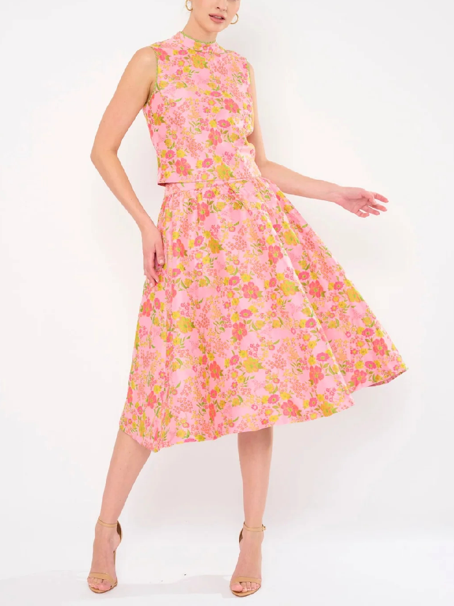 Beautiful Floral Damask Three-piece Suit