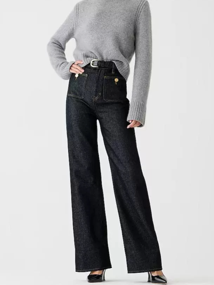 Women's Casual Button Jeans