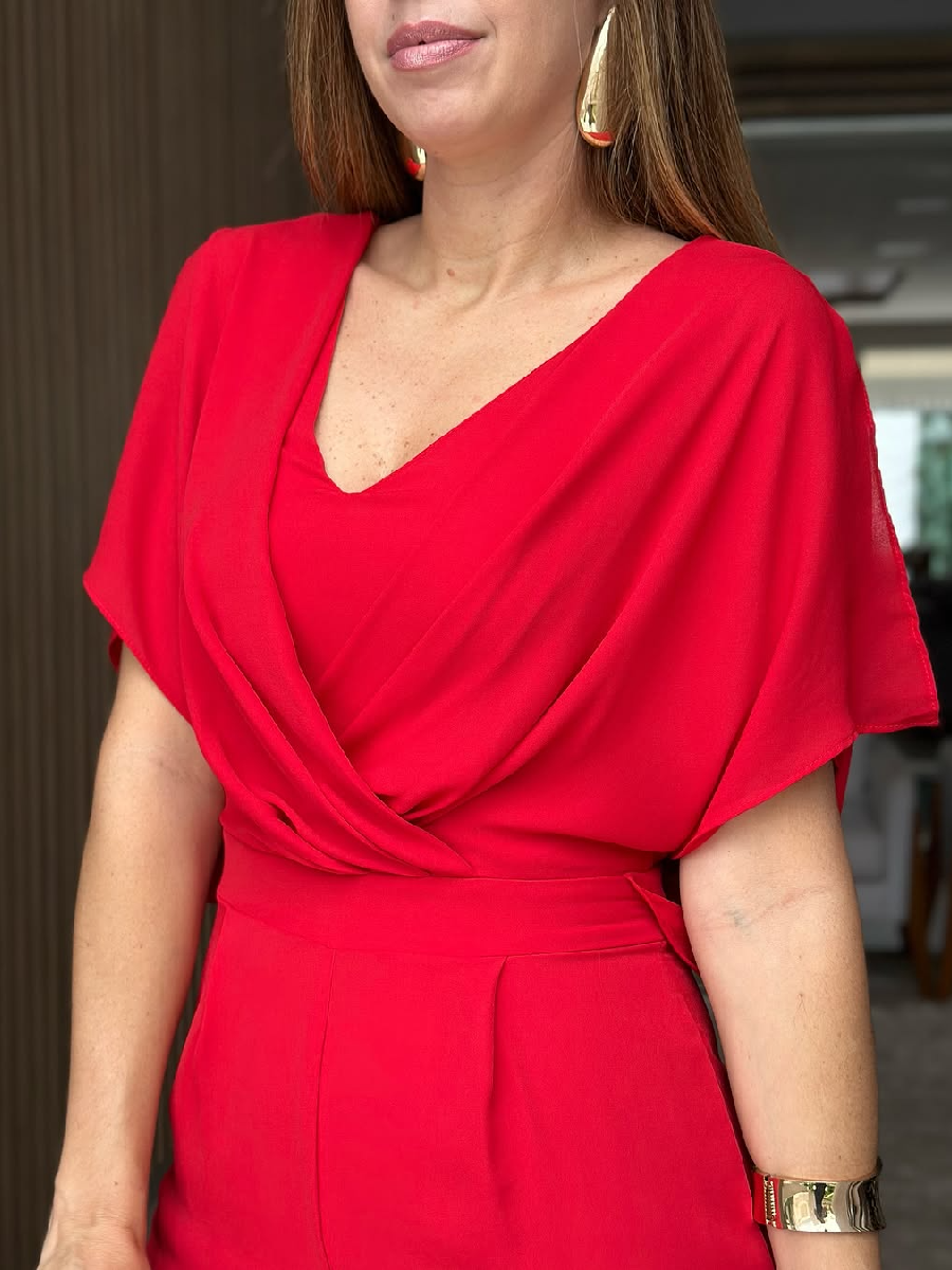 Cotton Elegant Short Sleeve Jumpsuit