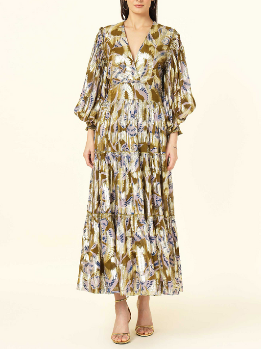 Elegant V-Neck Layered Dress