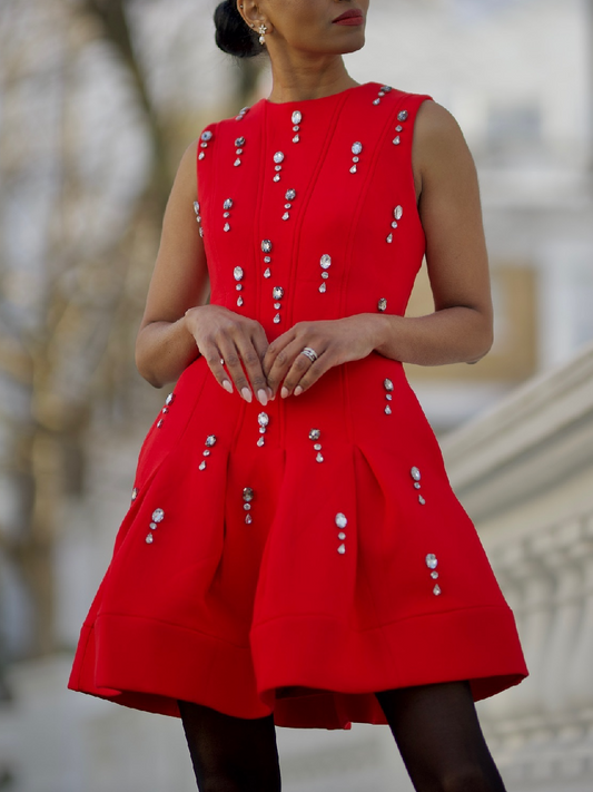 Crystal Embellished Premium Mini Dress