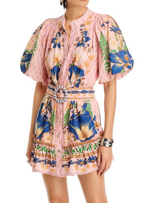 The Dream Garden Pink Mini Dress