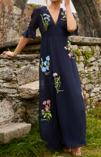 Flower Embroidery Elegant Dress