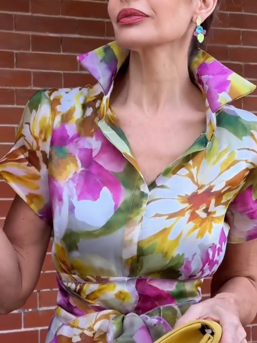 Floral Tie Waist Gorgeous Shirt Dress