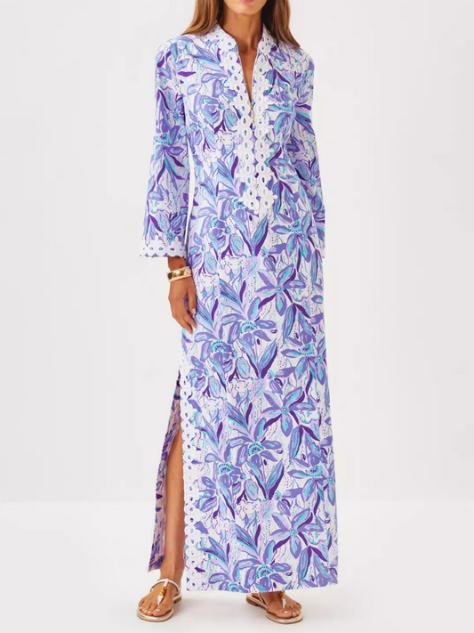 Bell Sleeves Side Slits Dress