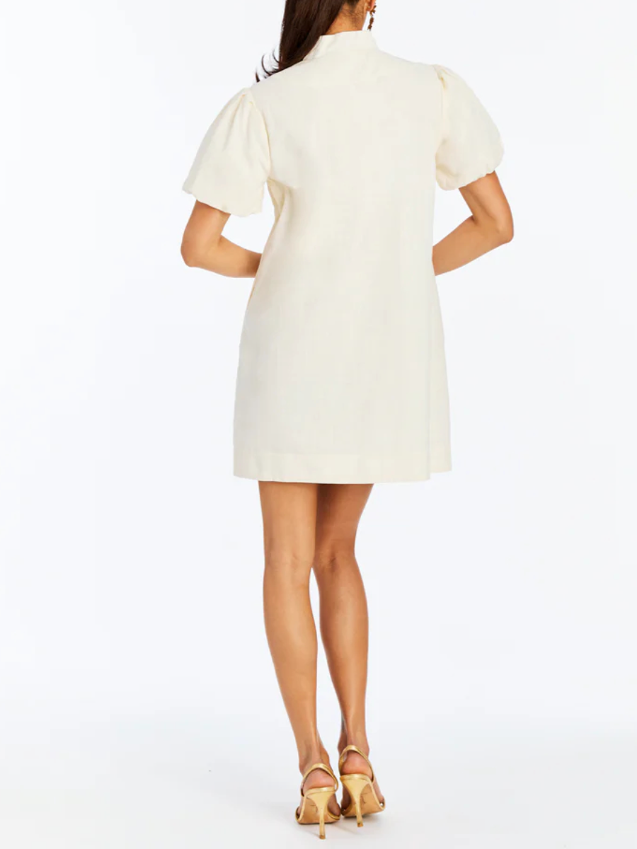 Floral Embroidered Linen Dress