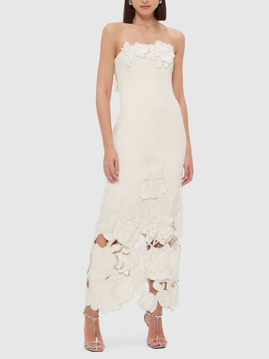 Appliqued Corset Maxi Dress