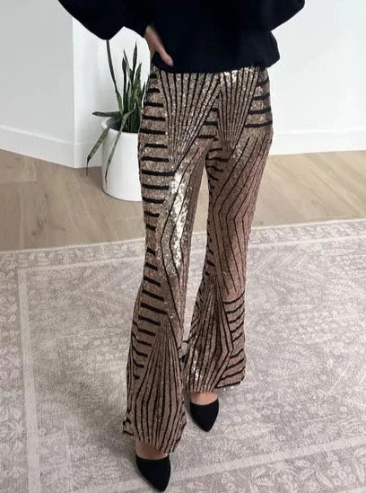 Glitter Sequin Wide Leg Palazzo Pants