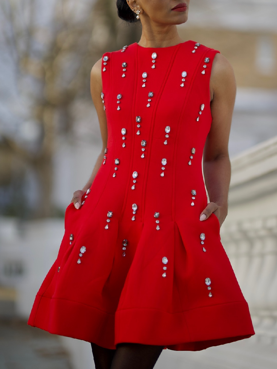 Crystal Embellished Premium Mini Dress
