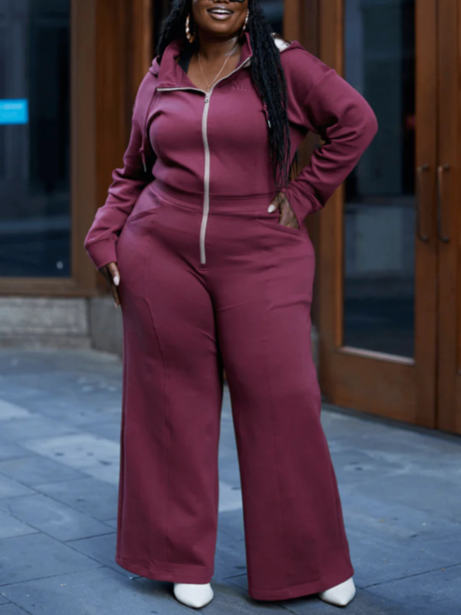 Comfy Hooded Zip Jumpsuit