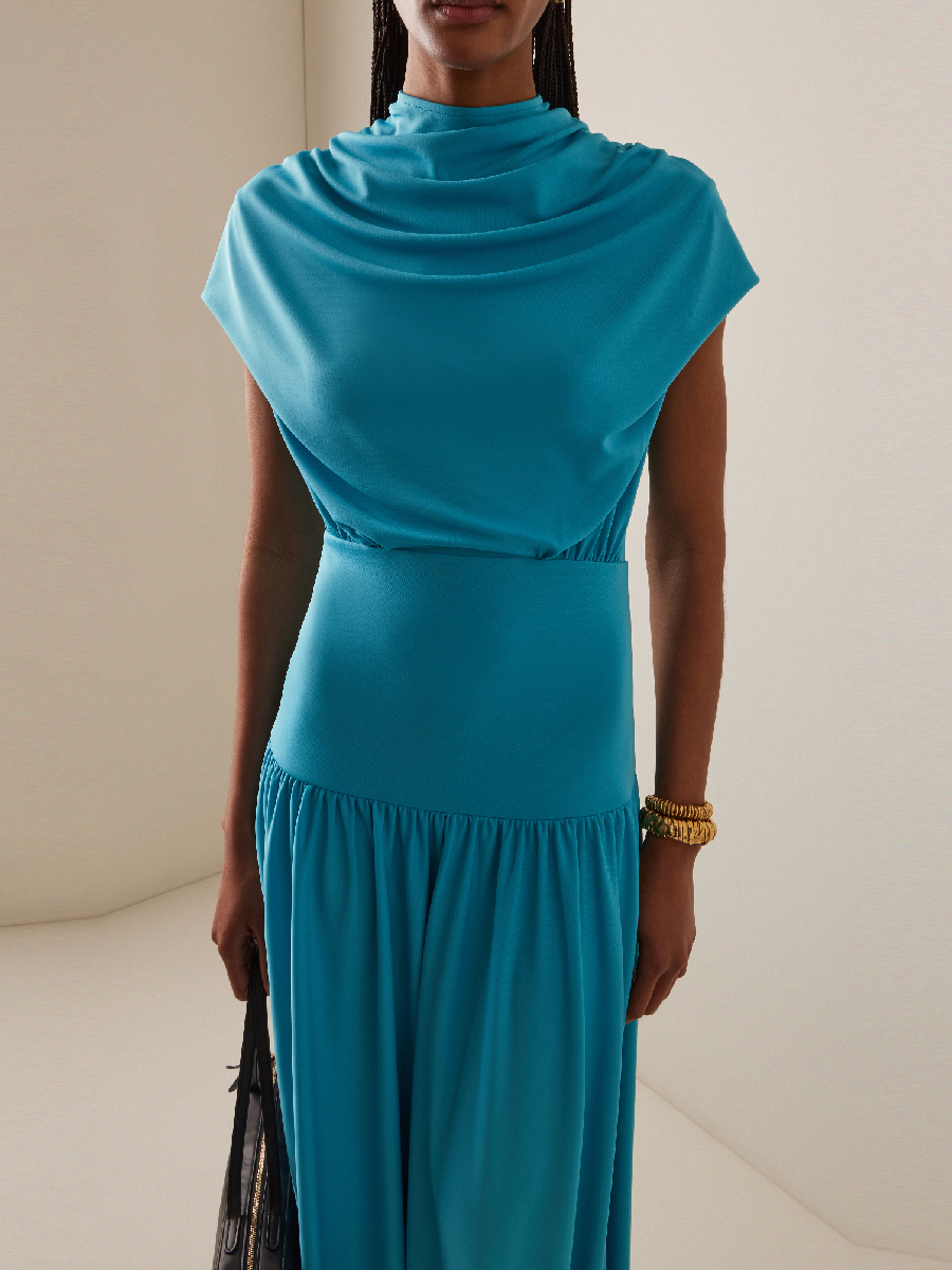 Draped Jersey Maxi Dress