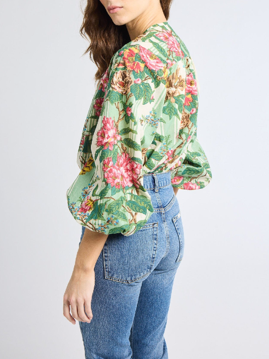 Garden Flowers Striped Top