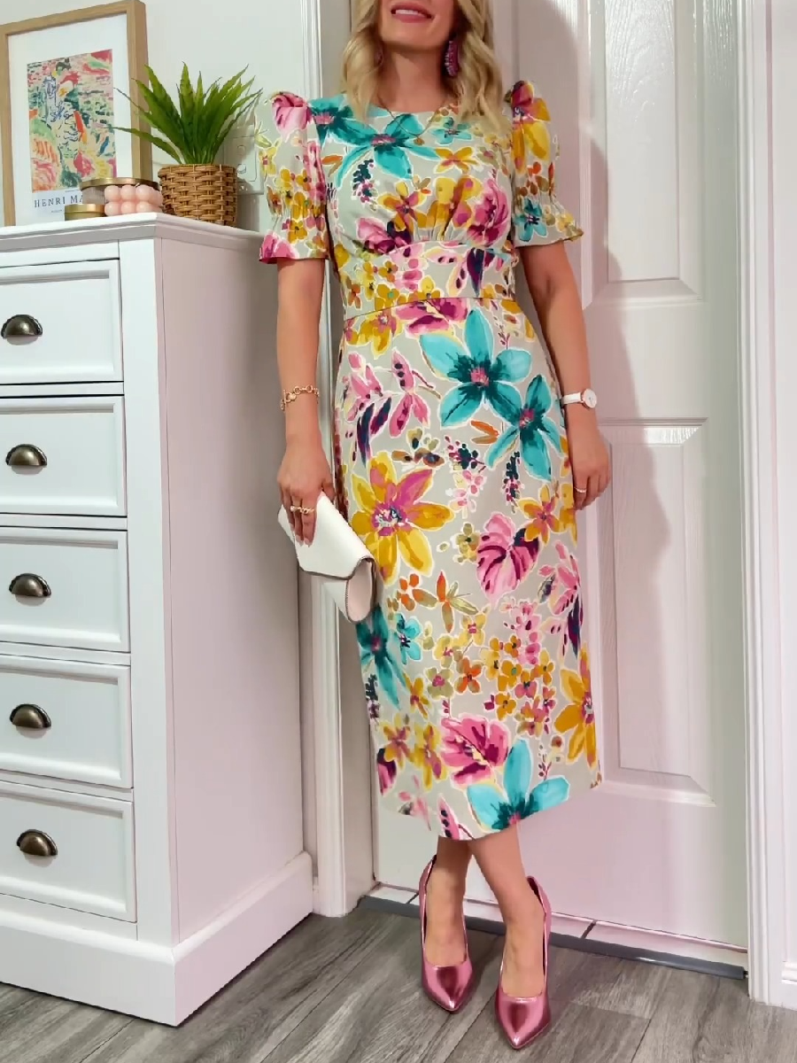 Elegant Floral Print Dress
