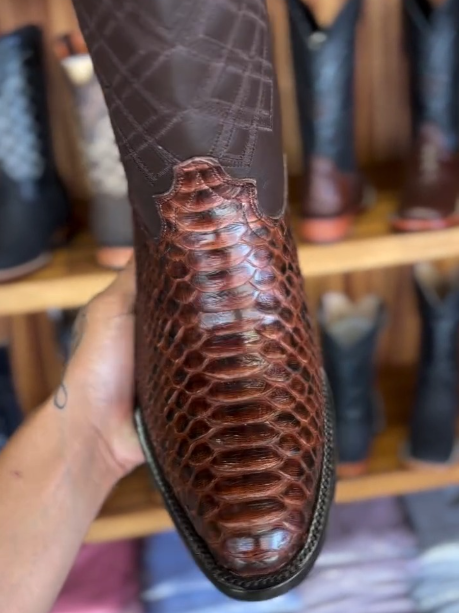 Men's Python Leather Western Cowboy Boots