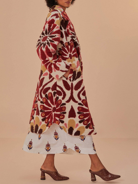 Vibrant Floral Wool Coat