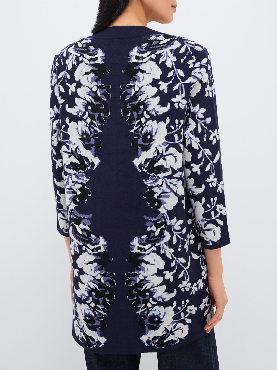 Indigo Reflection Knit Jacquard Marie Dress and Cardigan