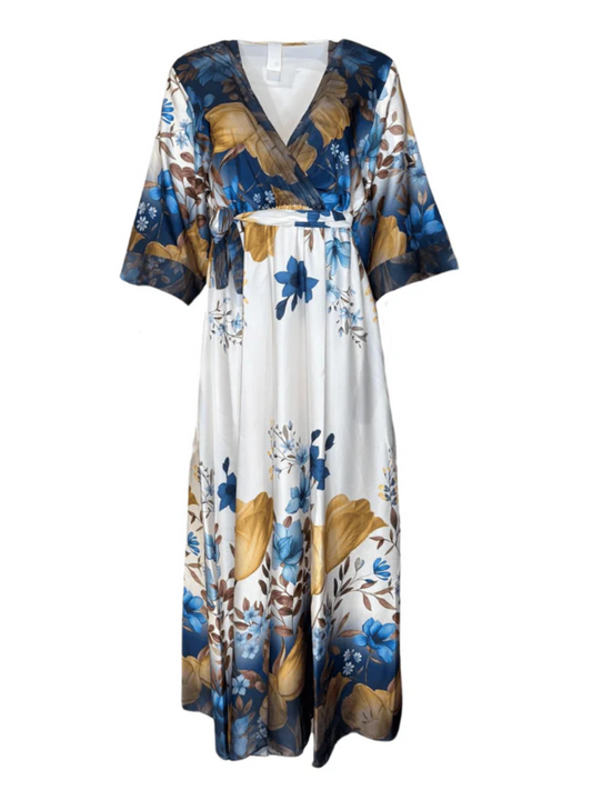 Elegant Blue Printed Dress