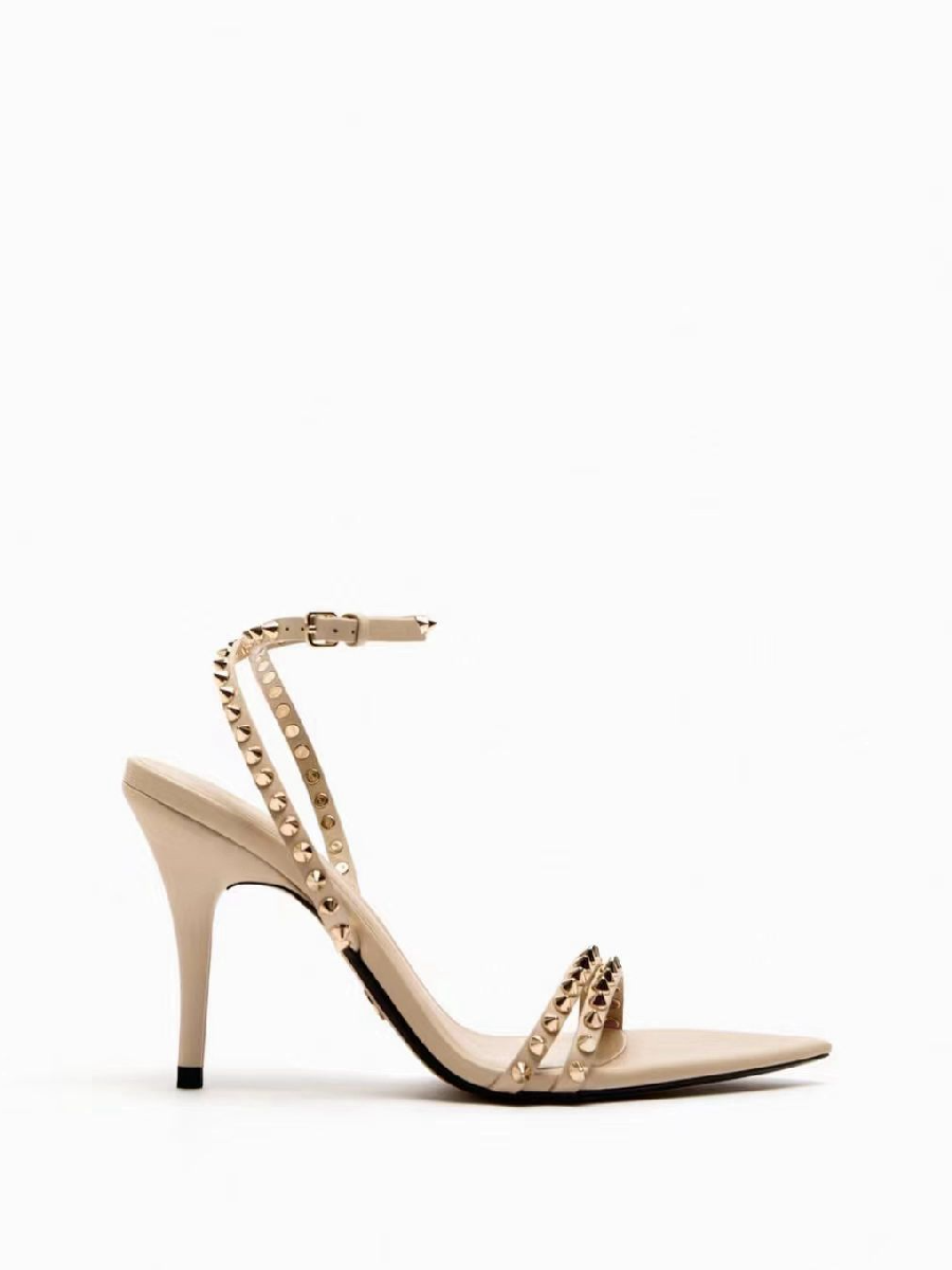 Women's rivet high heel sandals