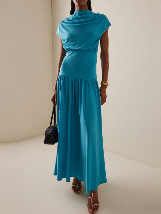 Draped Jersey Maxi Dress
