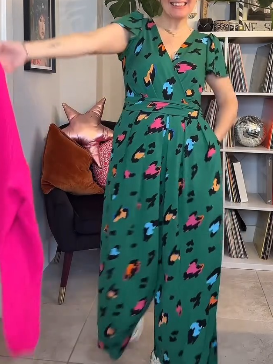 Candy Leopard Blur Jumpsuit