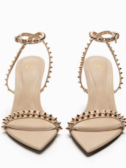 Women's rivet high heel sandals
