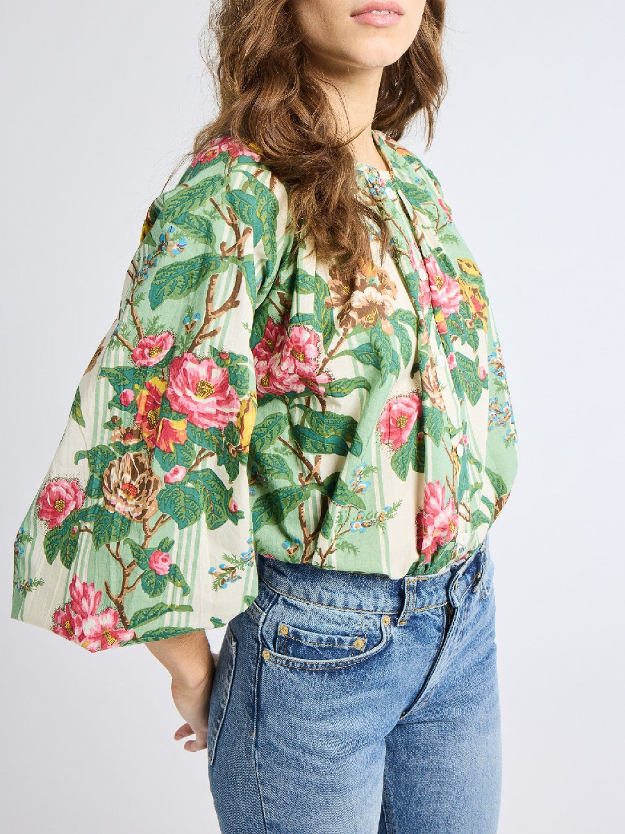 Garden Flowers Striped Top