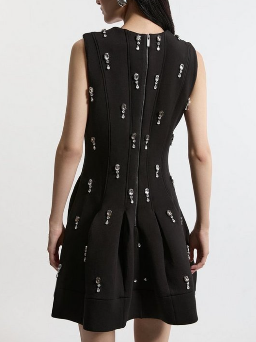 Crystal Embellished Premium Mini Dress