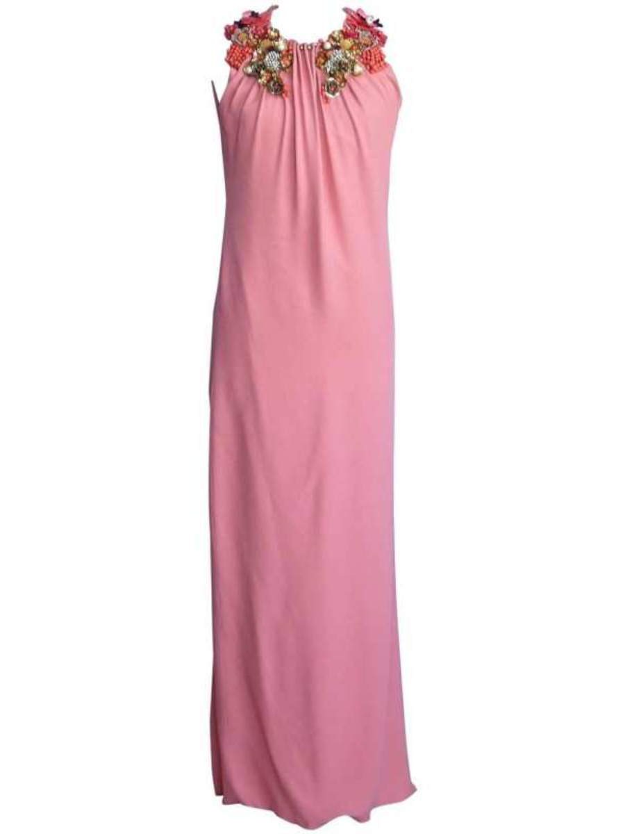 Gorgeous Jeweled Neckline Sleeveless Dress