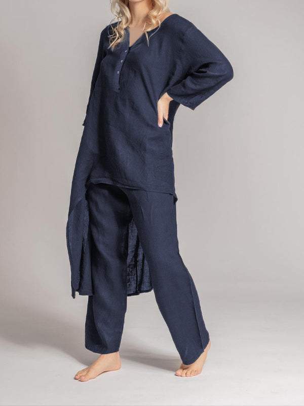 Women's Linen Casual Two Piece Set