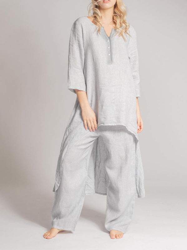 Women's Linen Casual Two Piece Set
