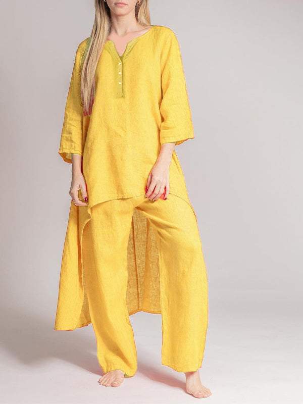 Women's Linen Casual Two Piece Set