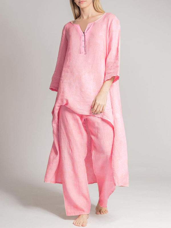 Women's Linen Casual Two Piece Set