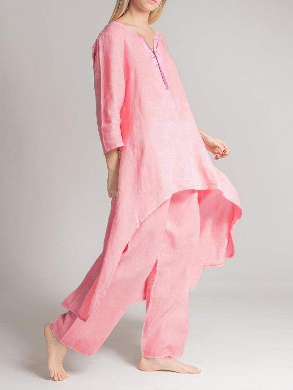 Women's Linen Casual Two Piece Set