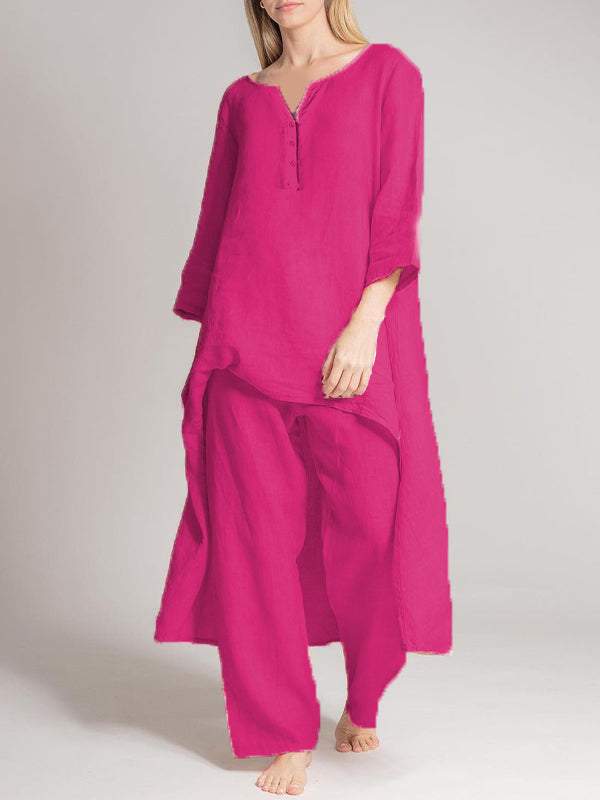 Women's Linen Casual Two Piece Set