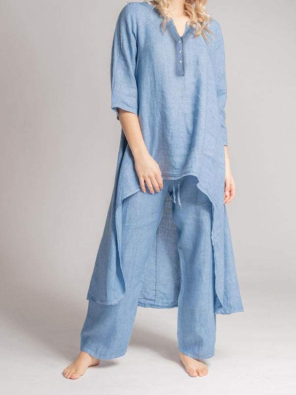 Women's Linen Casual Two Piece Set