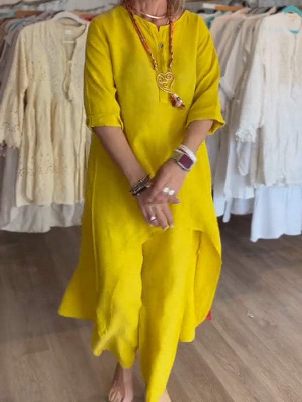 Women's Linen Casual Two Piece Set
