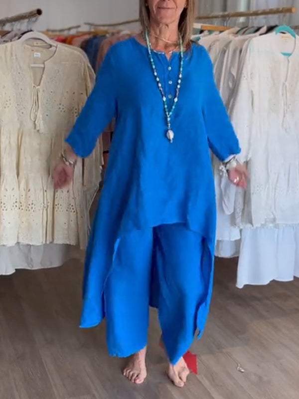 Women's Linen Casual Two Piece Set
