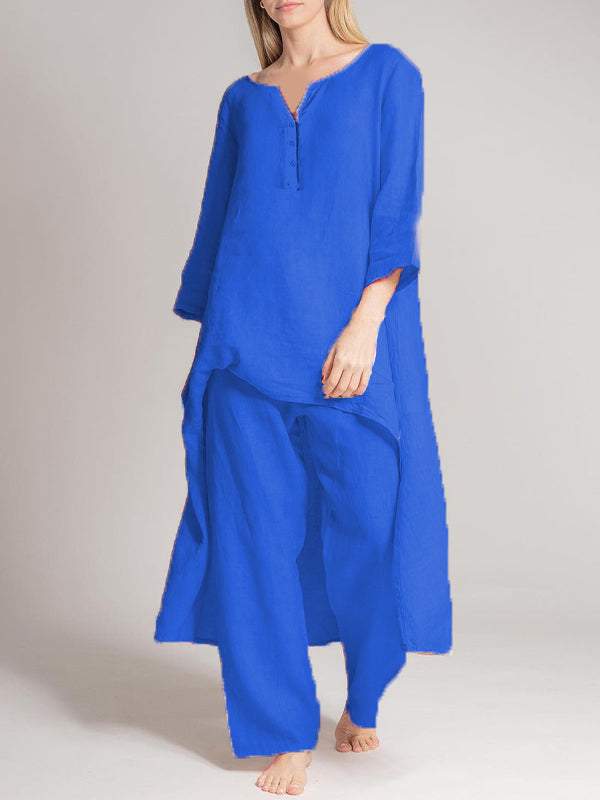 Women's Linen Casual Two Piece Set