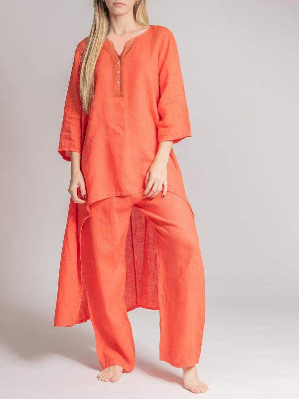 Women's Linen Casual Two Piece Set