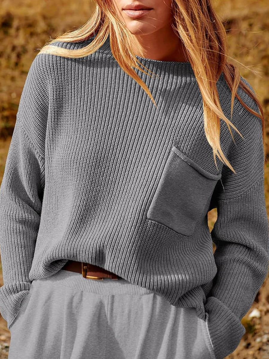 Long Sleeve Knitted Sweater Two-Piece Set