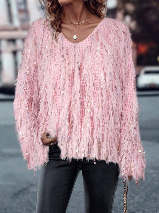 Fashion Handmade Tassel Knitted Pullover Sweater