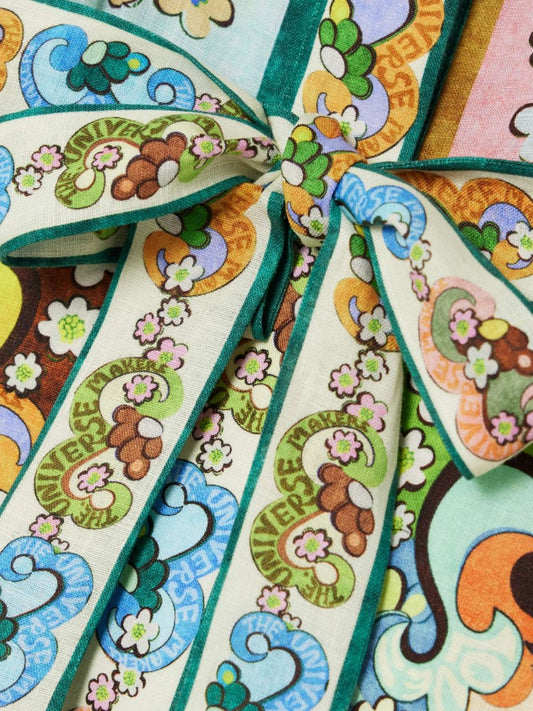 Dreamer Belted Printed Linen Dress